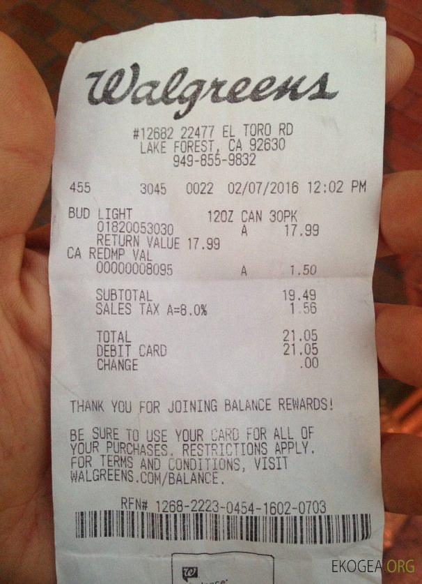 Chèque de paiement de la pharmacie Walgreens